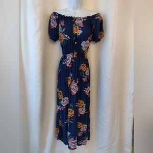 Super stretchy Bohemian floral Maxi dress - fits sizes S to L